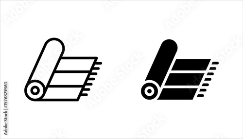 Carpet roll icon set, vector illustration on white background