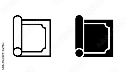 Carpet roll icon set, vector illustration on white background