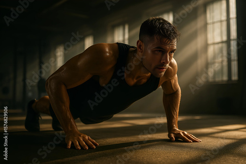 hombre realizando rutina de ejercicio