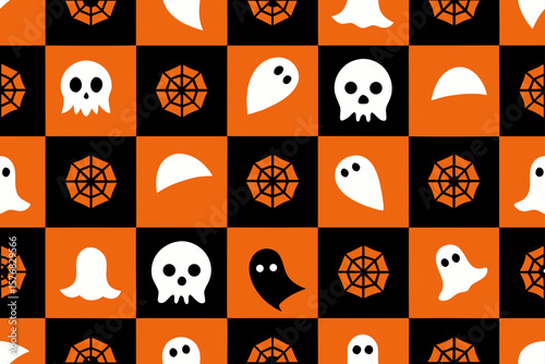 Haunted Halloween Ghost Seamless Pattern