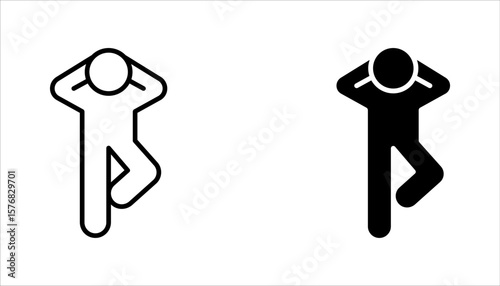 Relax linear icon set. Human taking break from work. vector illustration on white background