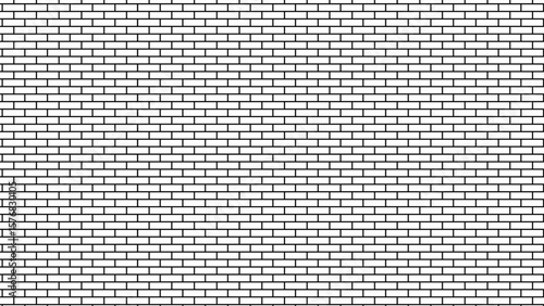 brick wall vector art simple outline design isolated white background, white brick wall texture for background usage as a backdrop design.