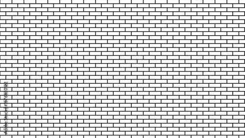 brick wall vector art simple outline design isolated white background, white brick wall texture for background usage as a backdrop design.