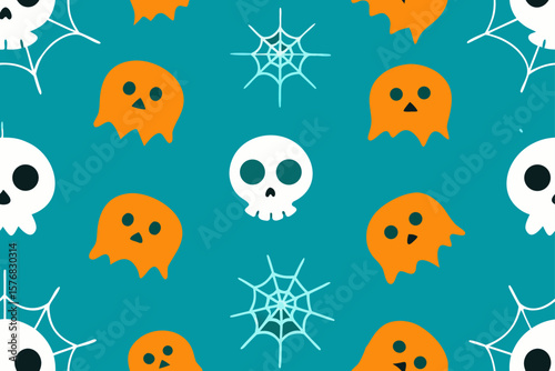 Creepy Halloween Spider Webs Seamless Pattern