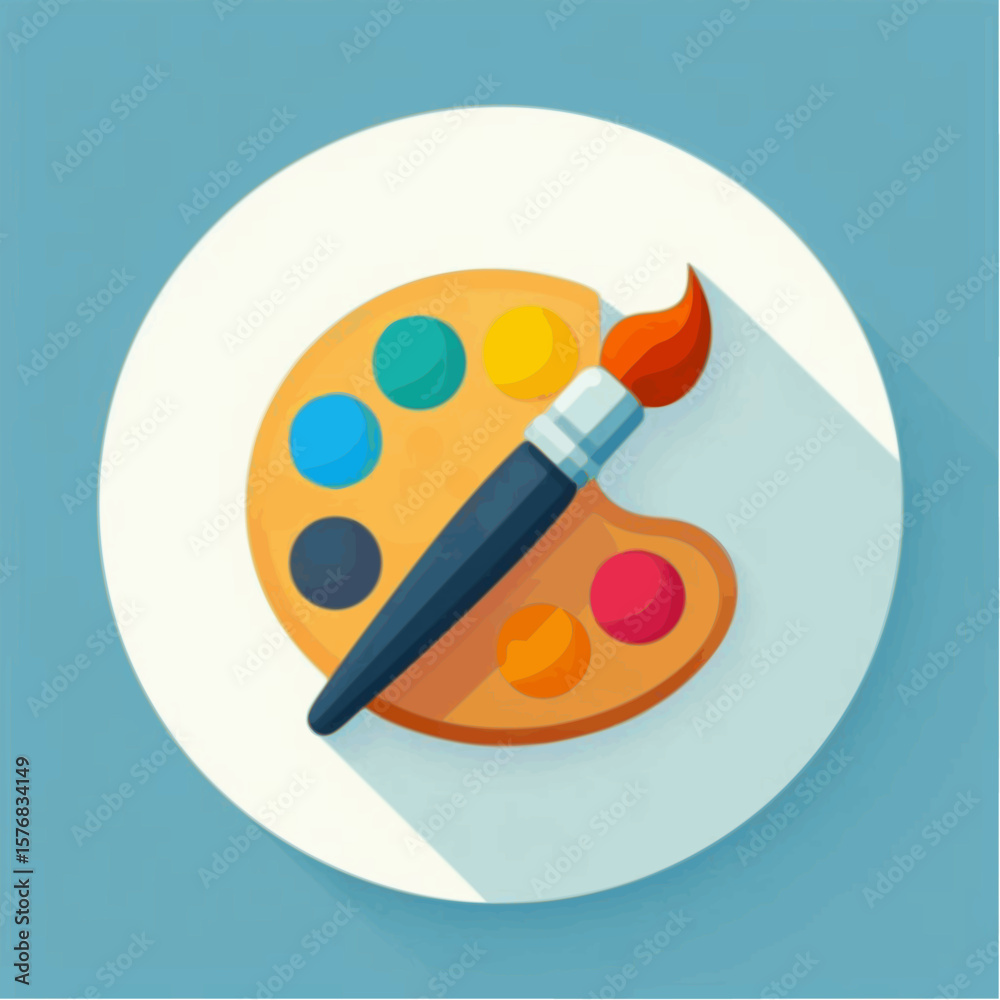 Icon of paint palette and brush (tanpa karakter)

