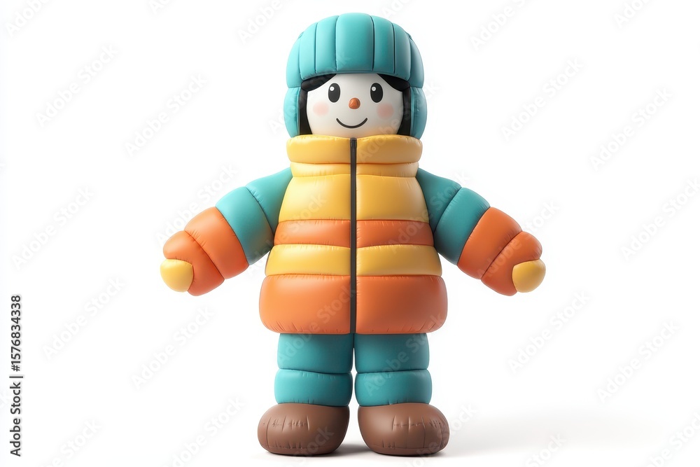 Obraz premium Inflatable Costumes isolated in 3d cartoon character on white background