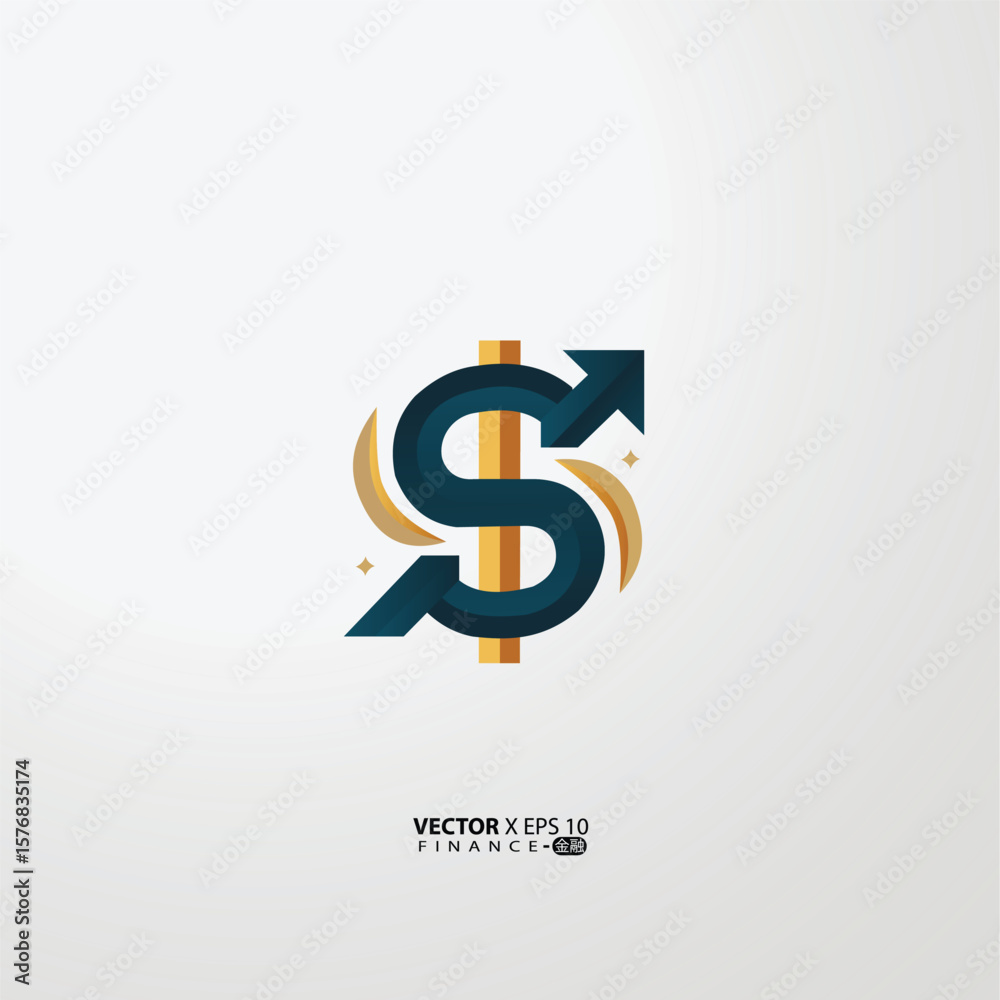 Obraz premium minimalist finance logo features a clean, modern design symbolizing growth, trust, and professionalism. 