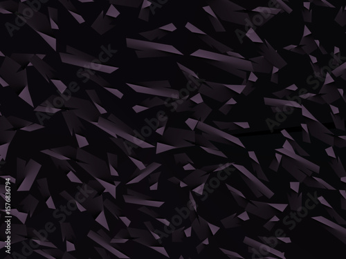 Background with abstract forged carbon fiber vector pattern with randomly arranged dark purple and black fragments, creating a modern and futuristic texture.