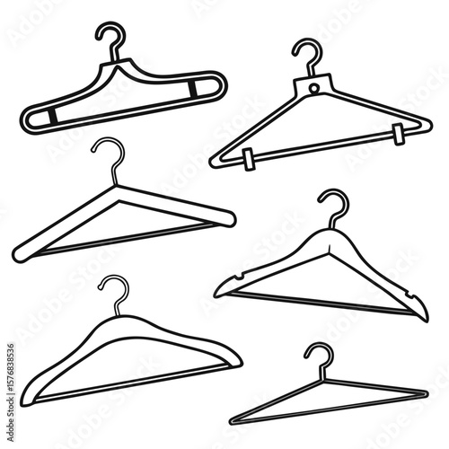 Assortment of Black Clothing Hanger Silhouettes clothing hangers garment hangers