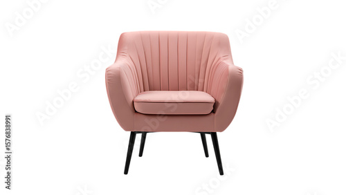 Elegant Pink Velvet Accent Chair Modern Design for Living Room