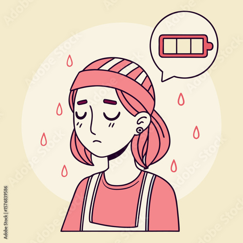 Depleted Energy Levels Caused by Exhaustion and Stress Symptoms