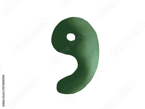 Illustration of a jade magatama