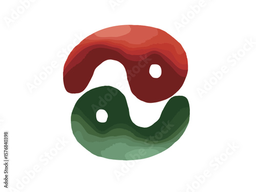 Illustration of red agate and jade magatama