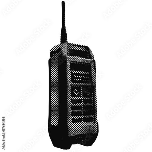 walkie talkie halftone grunge vector design element