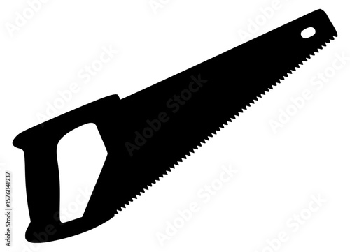Vector Silhouette Of A Hand Saw.