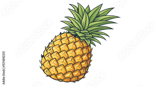 Pineapple Vector – Tropical Fruit Illustration in Color