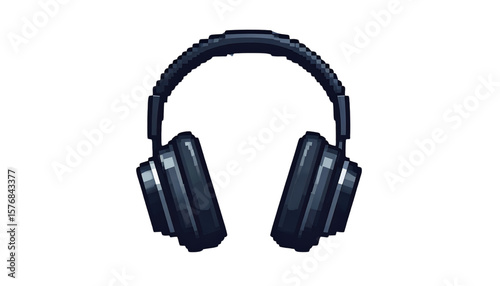 Pixel Art Headphones  Retro Gaming Audio Icon