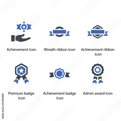 Achievement, Wreath ribbon, Achievement ribbon, Premium badge, Achievement badge, Admin award, icon