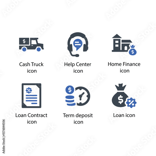 groupCash Truck, Help Center, Home Finance, Loan Contract, Term deposit, Loan, icon