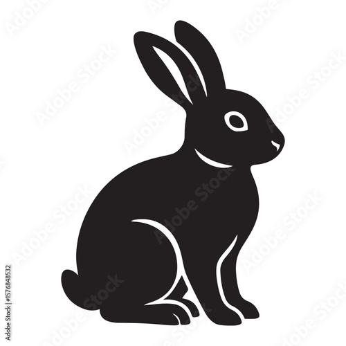Cute cartoon vector illustration of an isolated white fluffy bunny