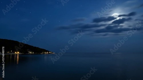 night view of the sea