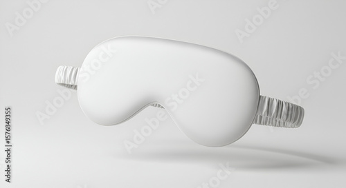 Serene Sleep Minimalist White Eye Mask Soft Fabric Elegant Design Studio Shot.