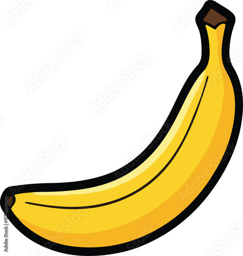 Cartoon Yellow Banana Vector