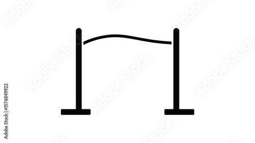 Simple black and white icon of a horizontal bar supported by two vertical posts