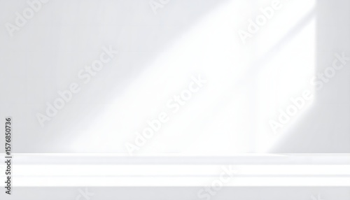 Wallpaper Mural Minimalist White Showcase Empty Stage to Showcase your Products with Sunlight Torontodigital.ca