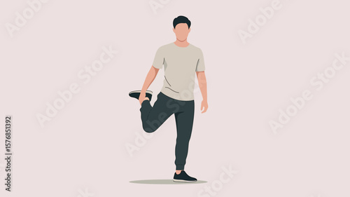 Vector with carton style illustration excercise and doing sport of warming up