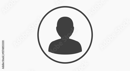 Silhouette of a person inside a circle ideal for profile icon and avatar use