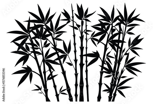 Flat bamboo silhouette vector art, simple bamboo illustration clipart