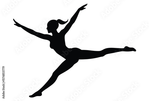 Gymnast Exercise Silhouette Flat Vector Design for Sports and Fitness