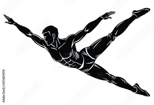 Man Gymnast Silhouette Vector for Fitness, Exercise, Sports Design and Workout Illustration