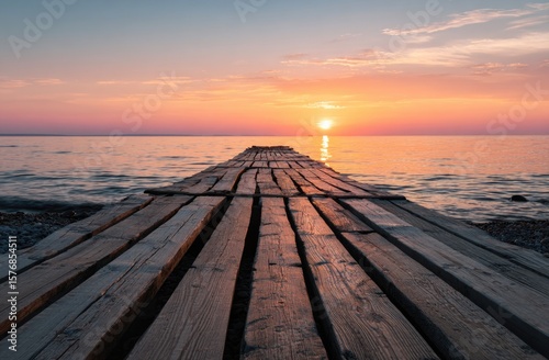 A long wooden bridge extends into the sea at sunset, symbolizing hope and future possibilities