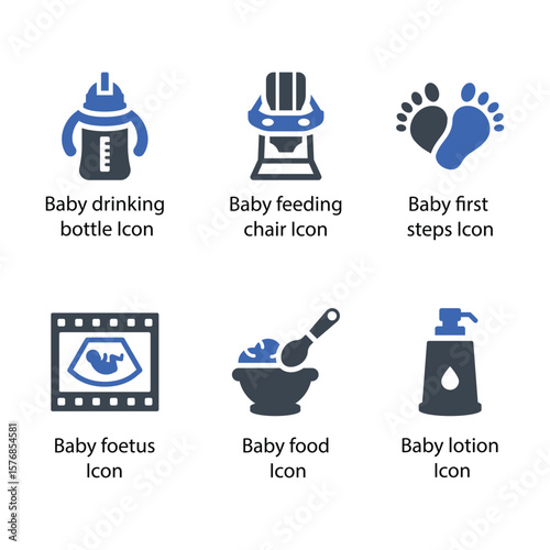 drinking bottle, feeding chair, first steps, foetus, Baby food, Baby lotion, icon