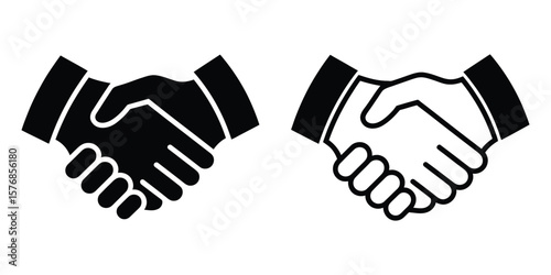 Handshake Symbol Two Hands Clasping, Business Agreement on Transparent Background