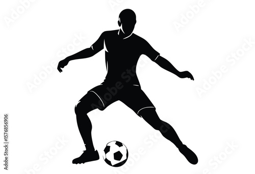 Flat Soccer Player Silhouette Vector Illustration Perfect for Sports Logo
