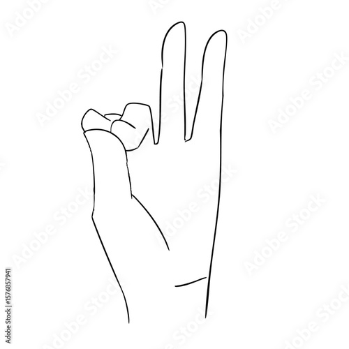 ヴァーヤン・ムドラの白黒イラスト