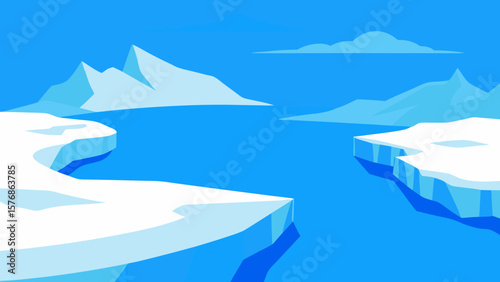 Arctic Ice Cap A Stunning Illustration of Polar Icebergs and Frozen Landscapes