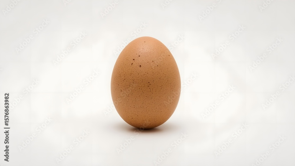 A Single Brown Chicken Egg Isolated on White Background Perfect for Culinary or Health Content A Single Brown Chicken Egg Isolated on White Background Perfect for Culinary or Health Content