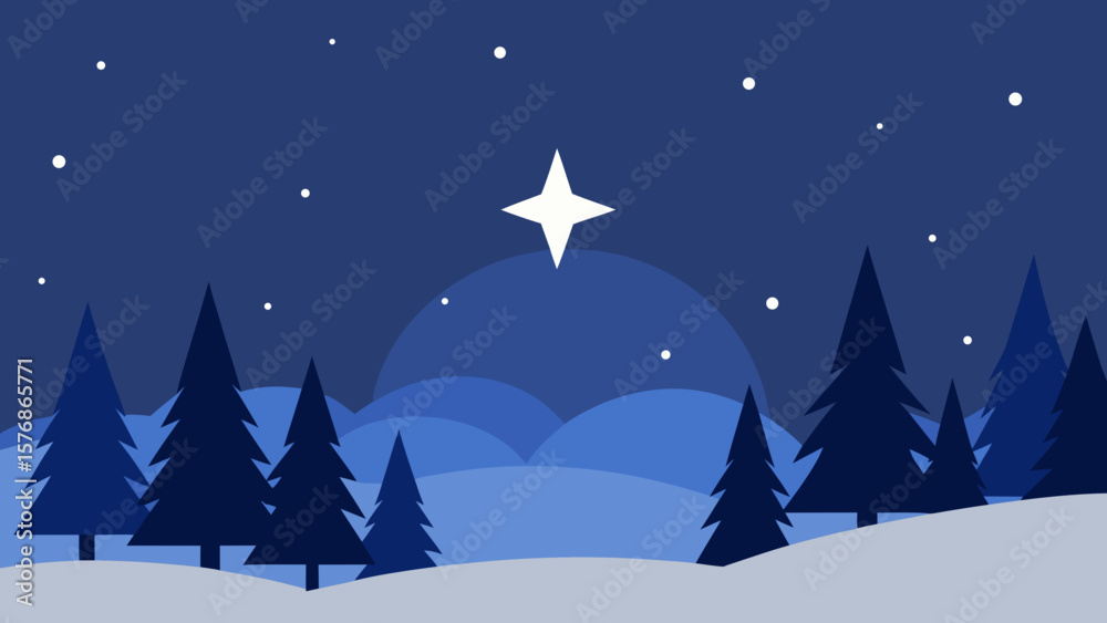 Fototapeta premium christmas night landscape
