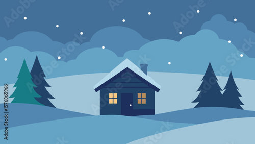 winter landscape with house