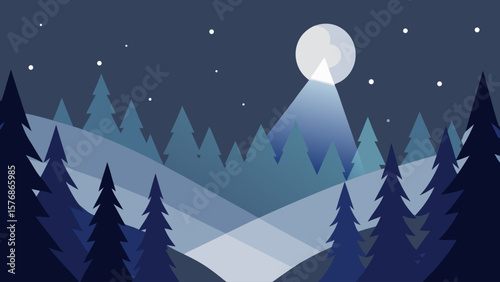 winter landscape vector illustration