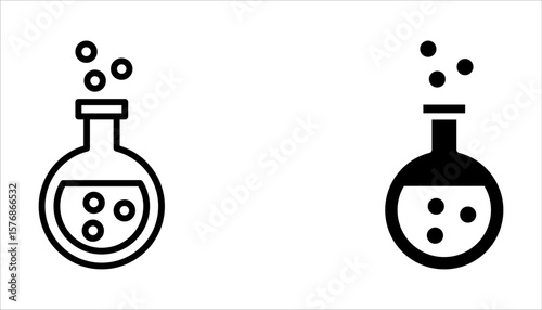 Test tube icon set. Chemistry lab flask, science symbol  on white background