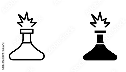 Test tube icon set. Chemistry lab flask, science symbol  on white background