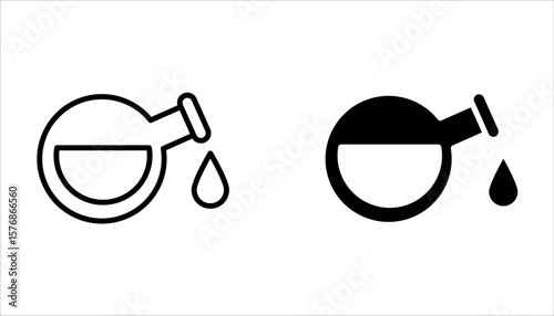 Test tube icon set. Chemistry lab flask, science symbol  on white background
