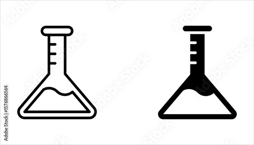 Test tube icon set. Chemistry lab flask, science symbol  on white background