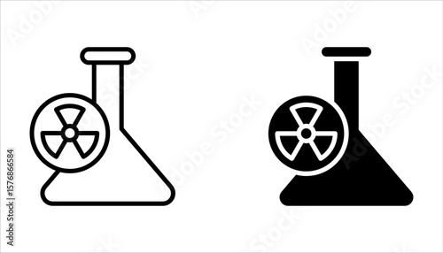 Test tube icon set. Chemistry lab flask, science symbol  on white background