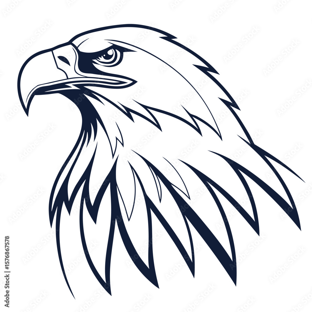 Fototapeta premium Dark Blue Eagle Head Vector Logo Template 1